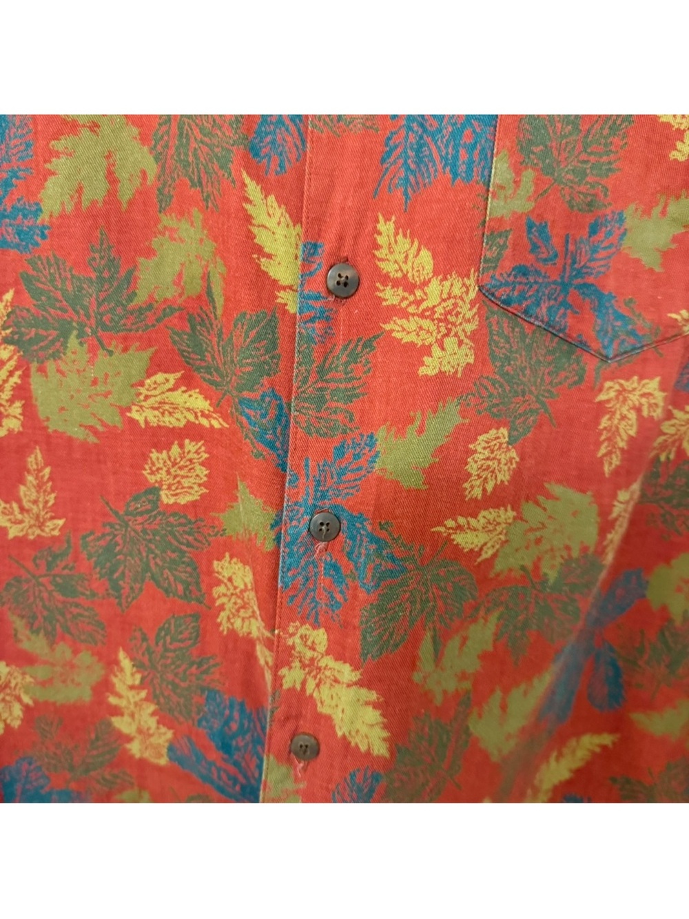 Vintage Gap Fall Leaves Print Button Down Shirt 90’s Mens Medium Long Sleeve Red - Picture 10 of 16
